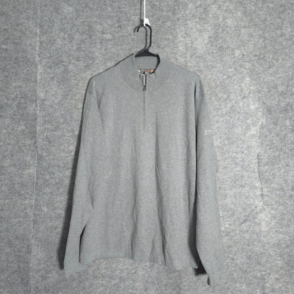 Peter Millar Pullover Mens XL Gray Baker's Cay Golf Quarter Zip Cotton Blend